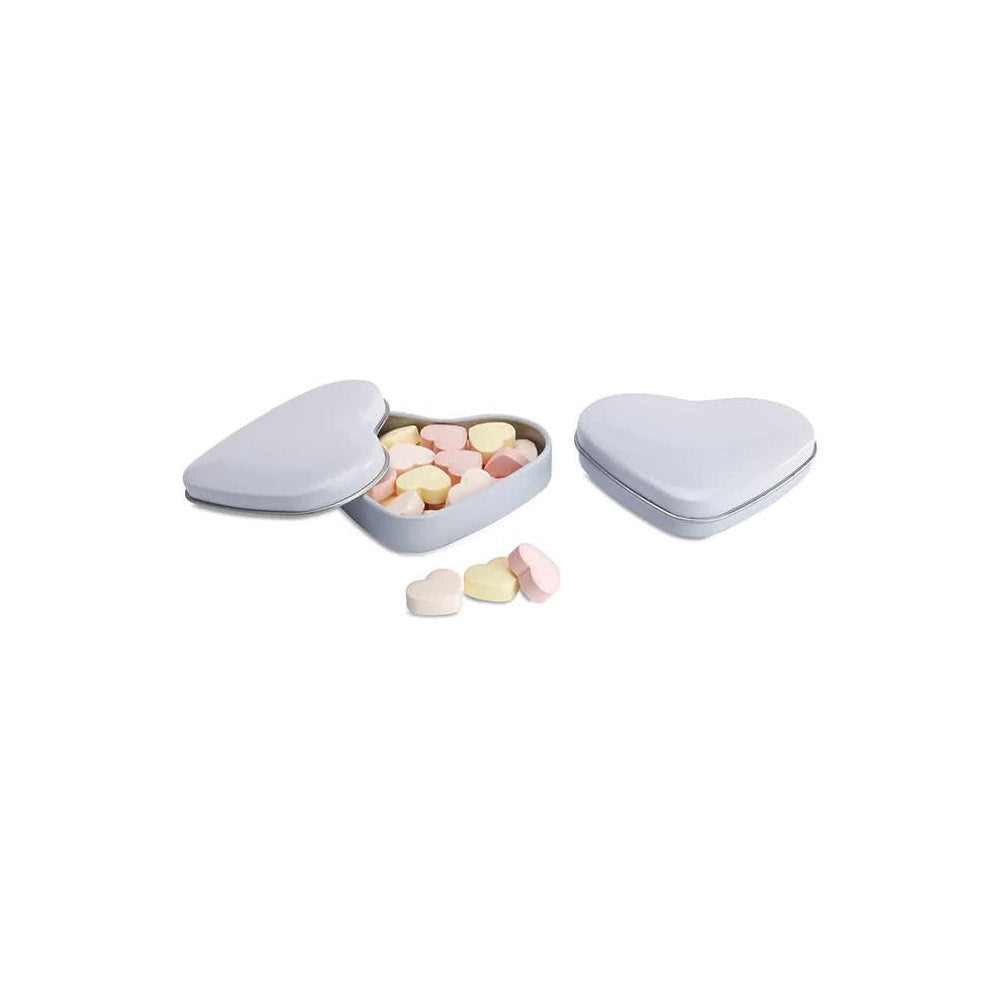 Trade Shop - 12 Scatoline In Latta A Forma Di Cuore Bomboniera Segnaposto Portaconfetti 7x7x4 -