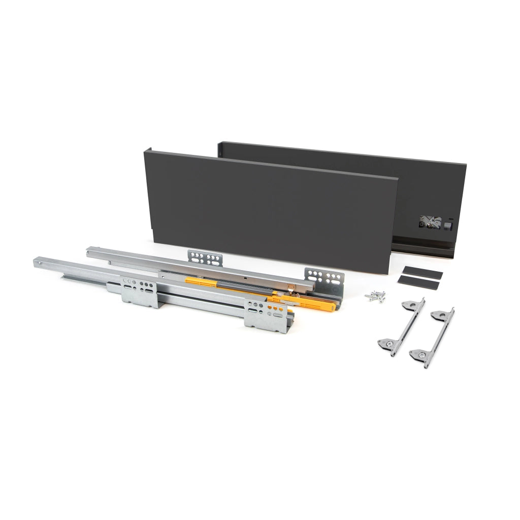 Emuca Cassetto esterno Concept 30 kg altezza 185 mm, 450, Grigio antracite, Acciaio, 1 u.