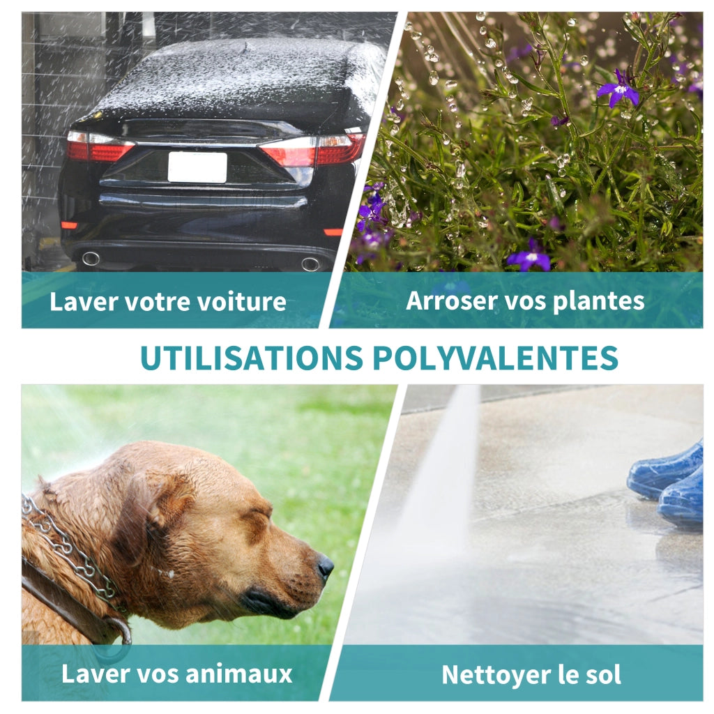 Avvolgitubo automatico da giardino 15+1,4m ¨C Xylo ¨C pivotante 180¡ã con lancia e supporto a muro turchese grigio