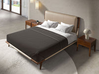 Letto in similpelle color visone