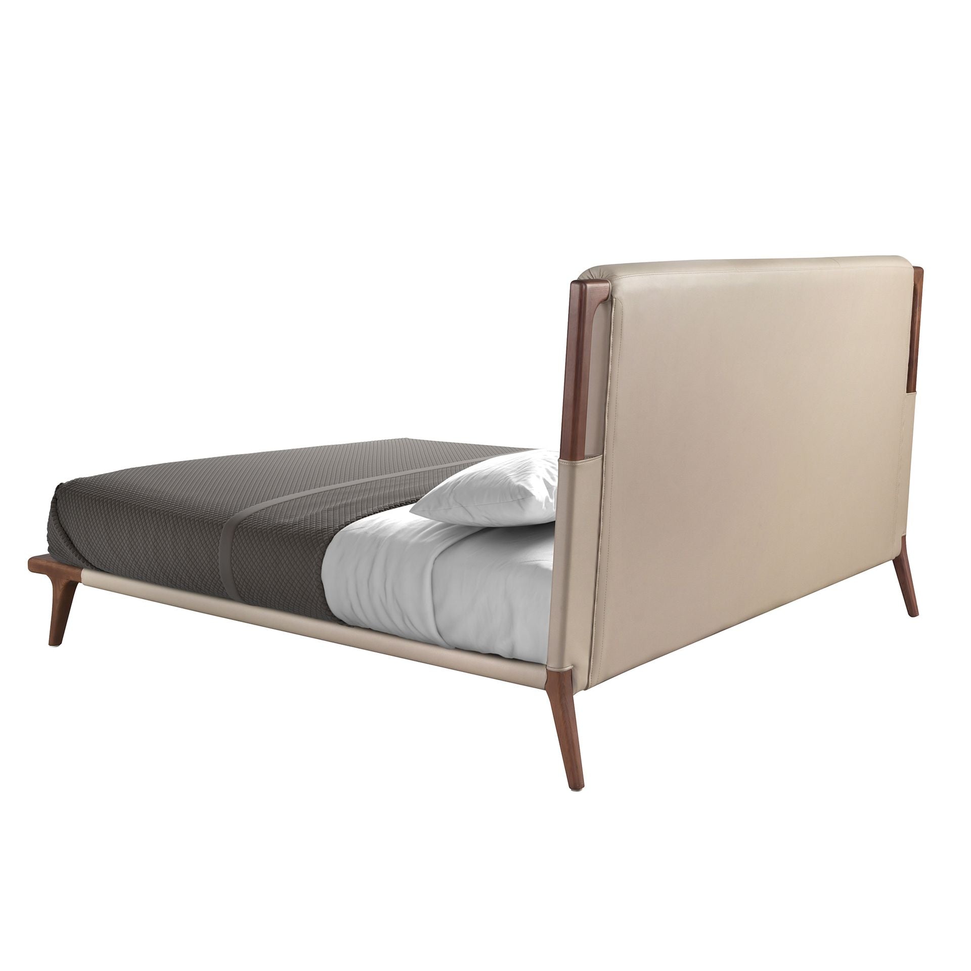 Letto in similpelle color visone