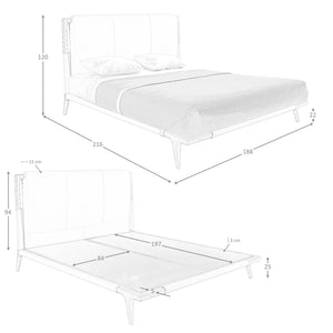 Letto in similpelle color visone