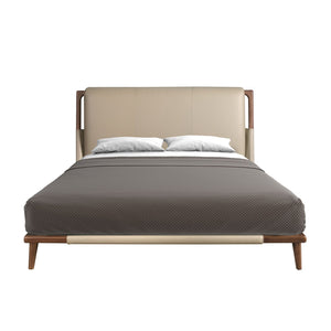 Letto in similpelle color visone