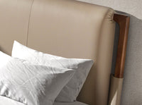 Letto in similpelle color visone