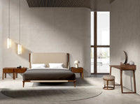 Letto in similpelle color visone