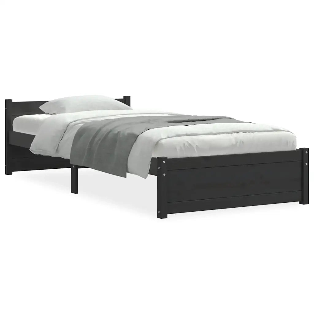 Giroletto Nero in Legno Massello 90x200 cm