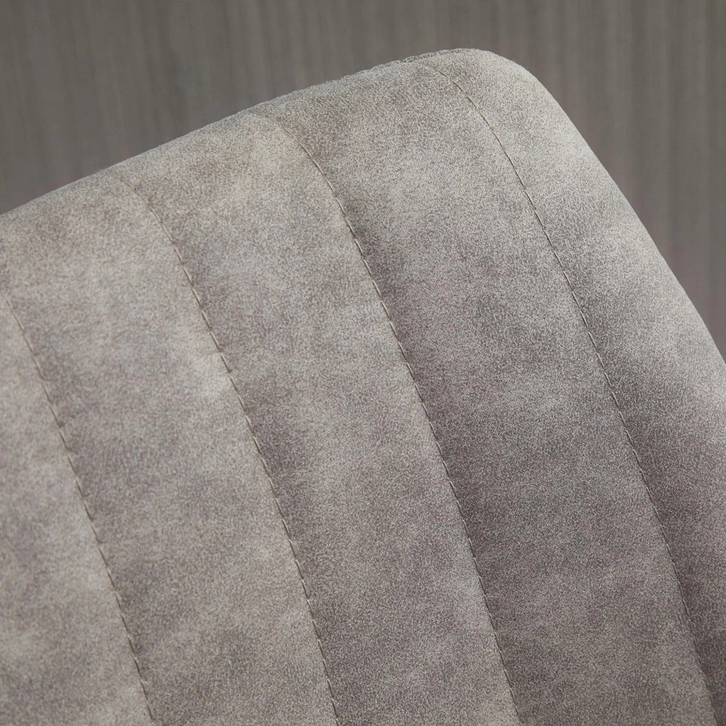 Set 2 Sgabelli con Schienale 43x46,5x89-110 cm in Microfibra Grigio