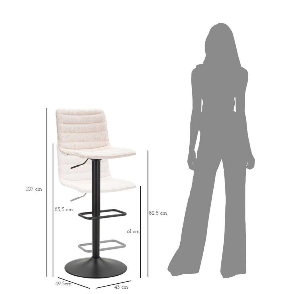 Set di 2 Sgabelli Alti VKH444, Bianco, Metallo, 43x49,5x85,5 cm