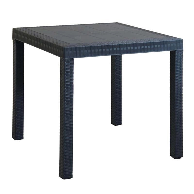 TAVOLO DALLAS 80 X 80 X 74 CM IN RESINA E POLYRATTAN ANTRACITE