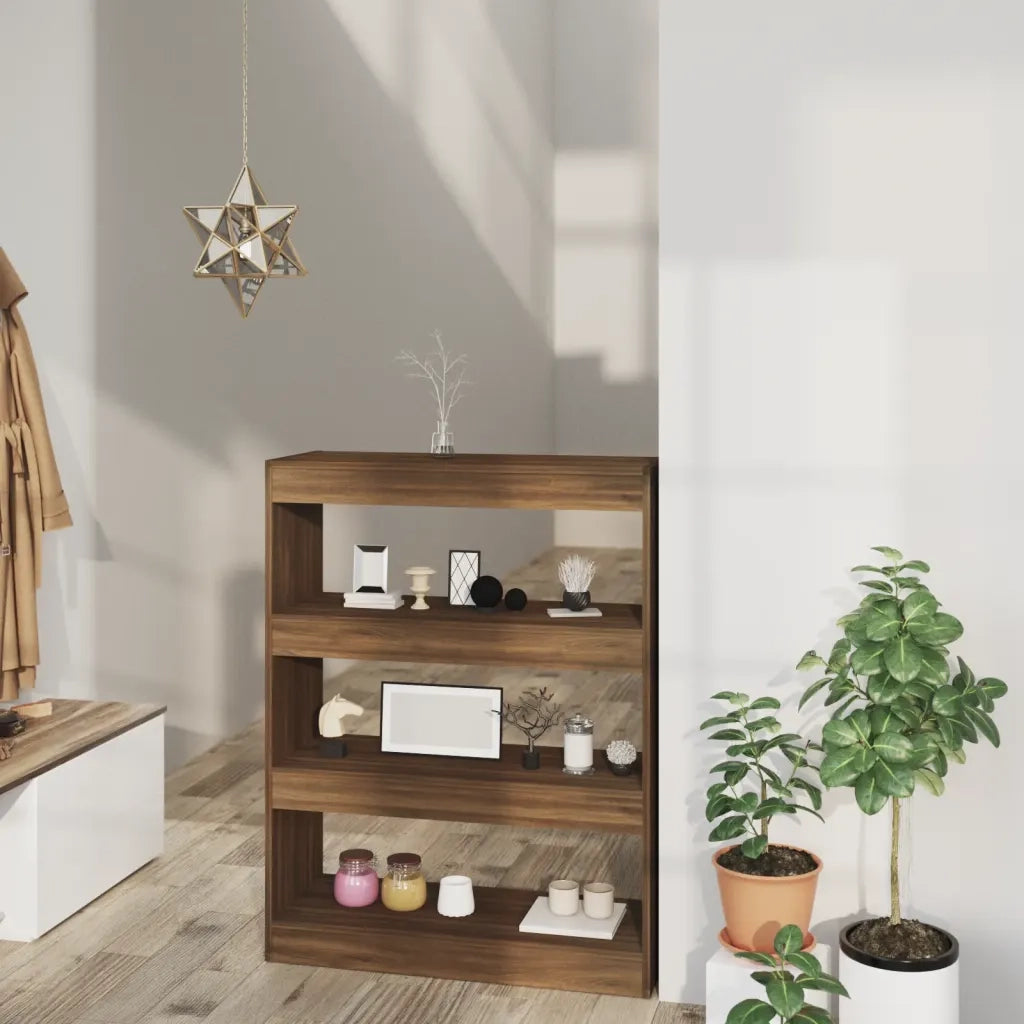 Libreria/Divisorio Rovere Marrone 80x30x103cm Legno Multistrato 813619