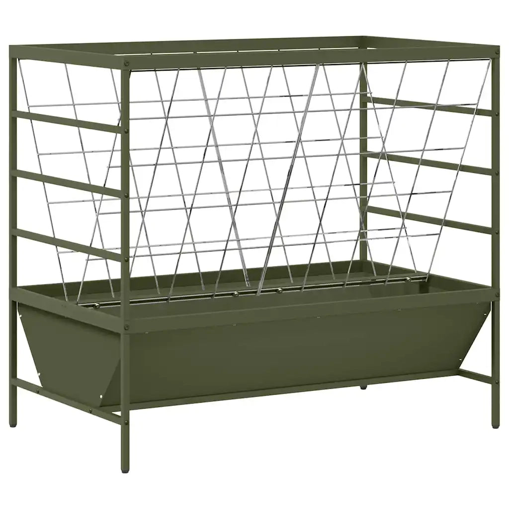 Mangiatore per Bestiame Verde oliva 100 x 60 x 90 cm