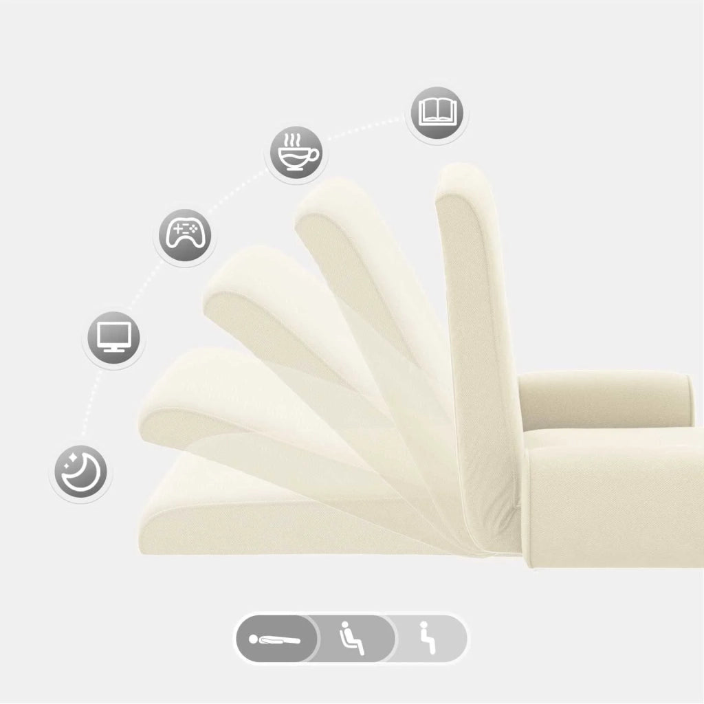 Sedia da Pavimento Crema 68 x 51 x 56 cm Velluto grana 42028118