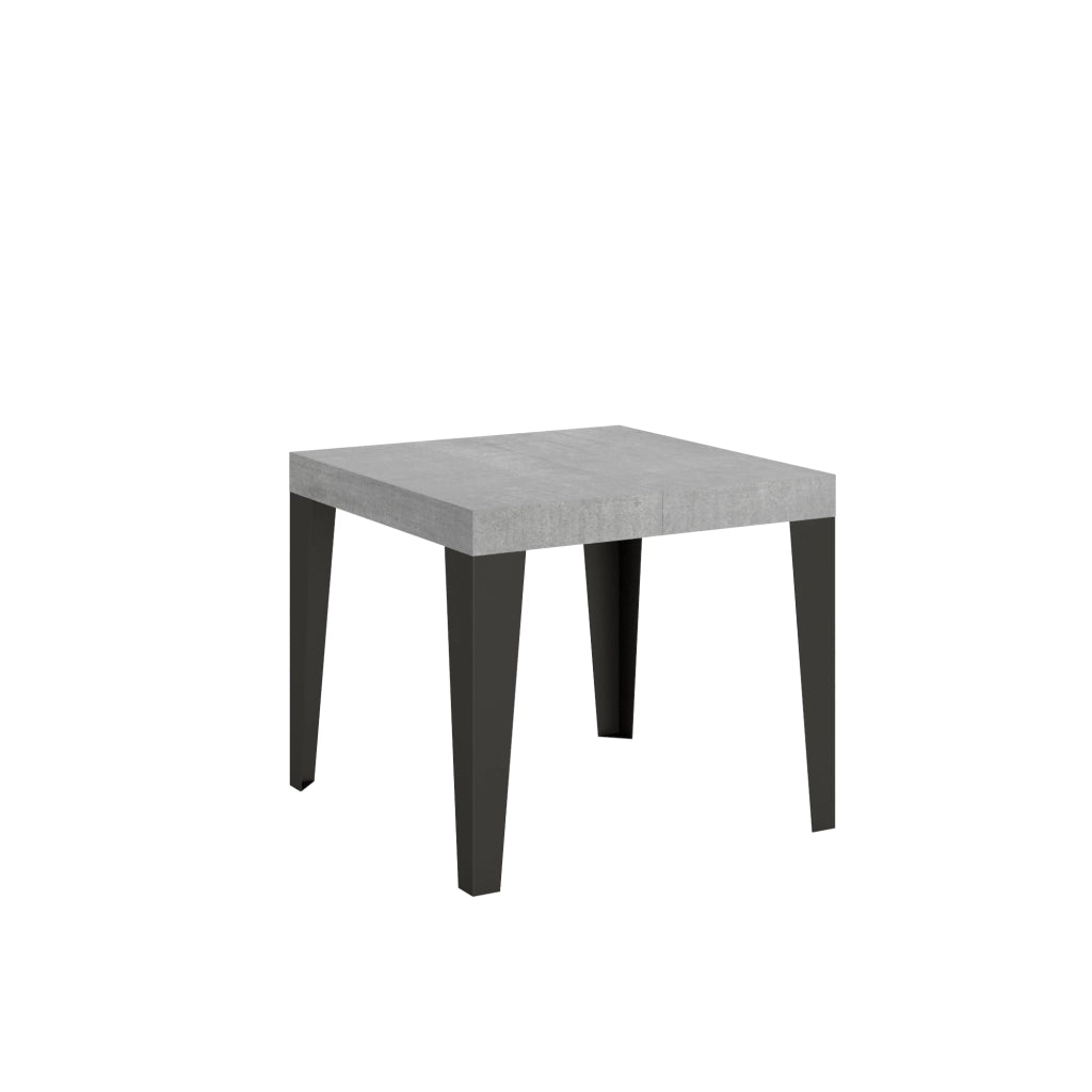Tavolo allungabile 90x90/246 cm Flaris Cemento telaio Antracite
