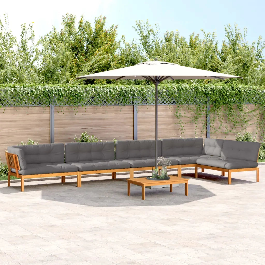 Set Divano Pallet da Giardino 6 pz con Cuscini Massello Acacia 3209518
