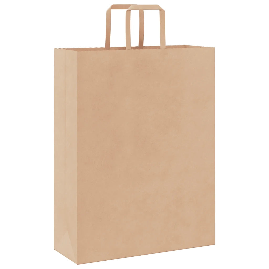 Sacchetti di Carta 250 pz con Manici Marrone 32x12x42 cm