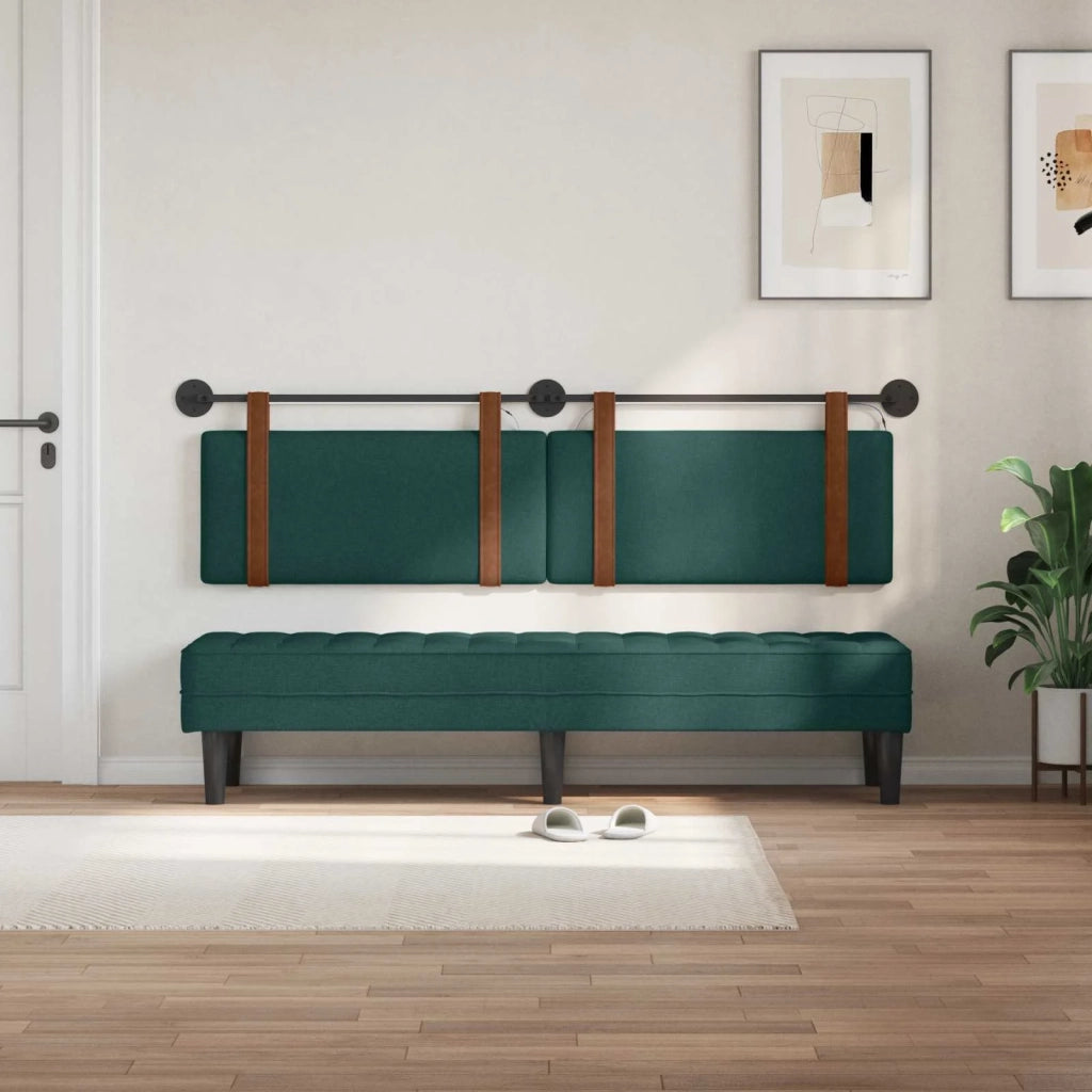 Testiera sospesa Con luce LED Verde Scuro PU Antico 3423989