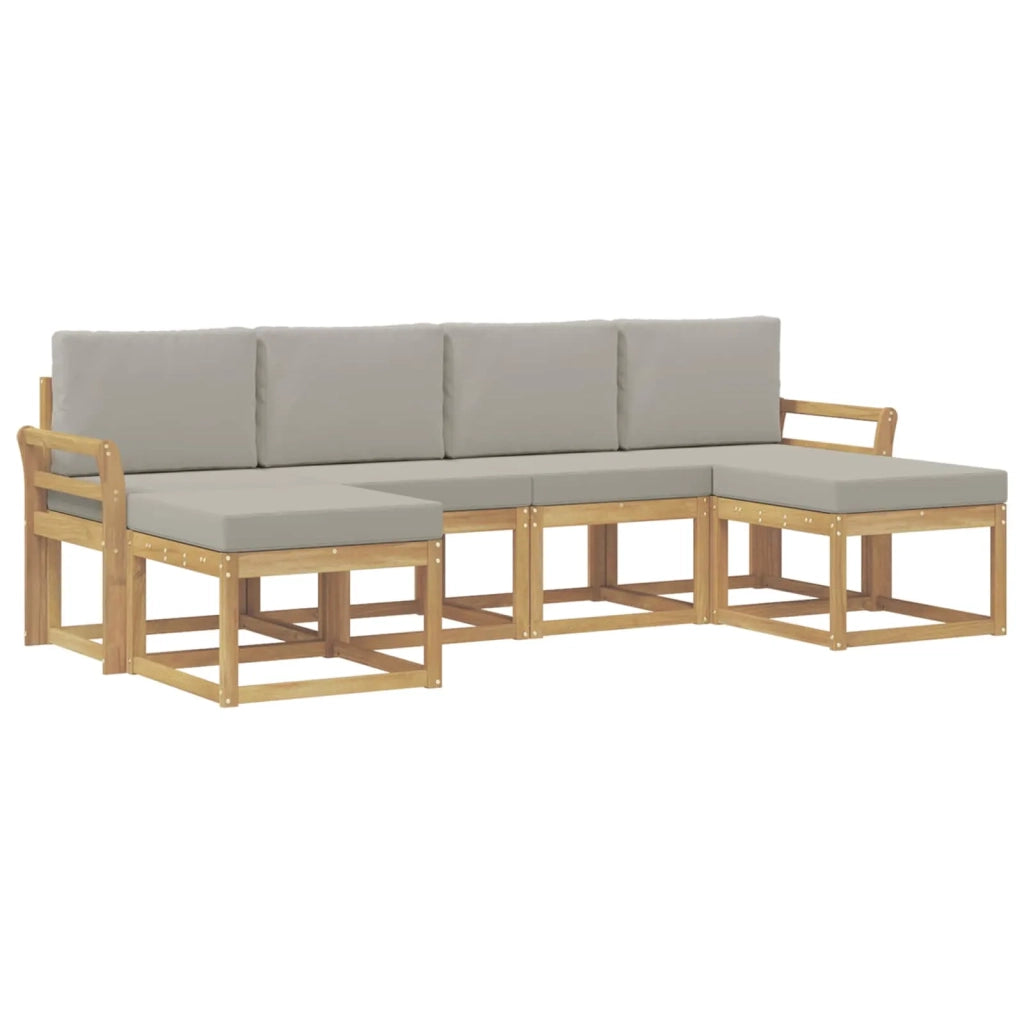 Set di divani da esterno 6 pcs Bianco e Grigio Chiaro 3388015