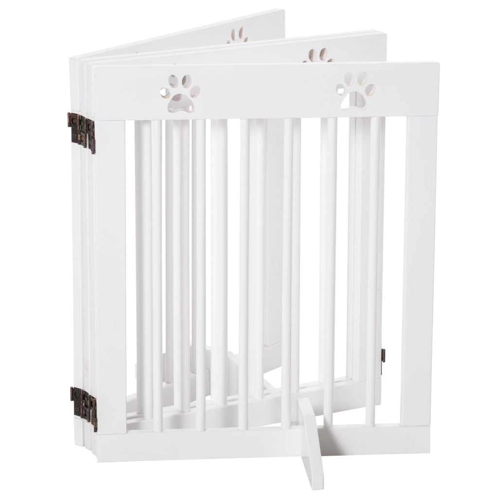 Barriera per Cani Pieghevole 4 Pannelli ¨C Zephmum ¨C Bianco 204x61 cm
