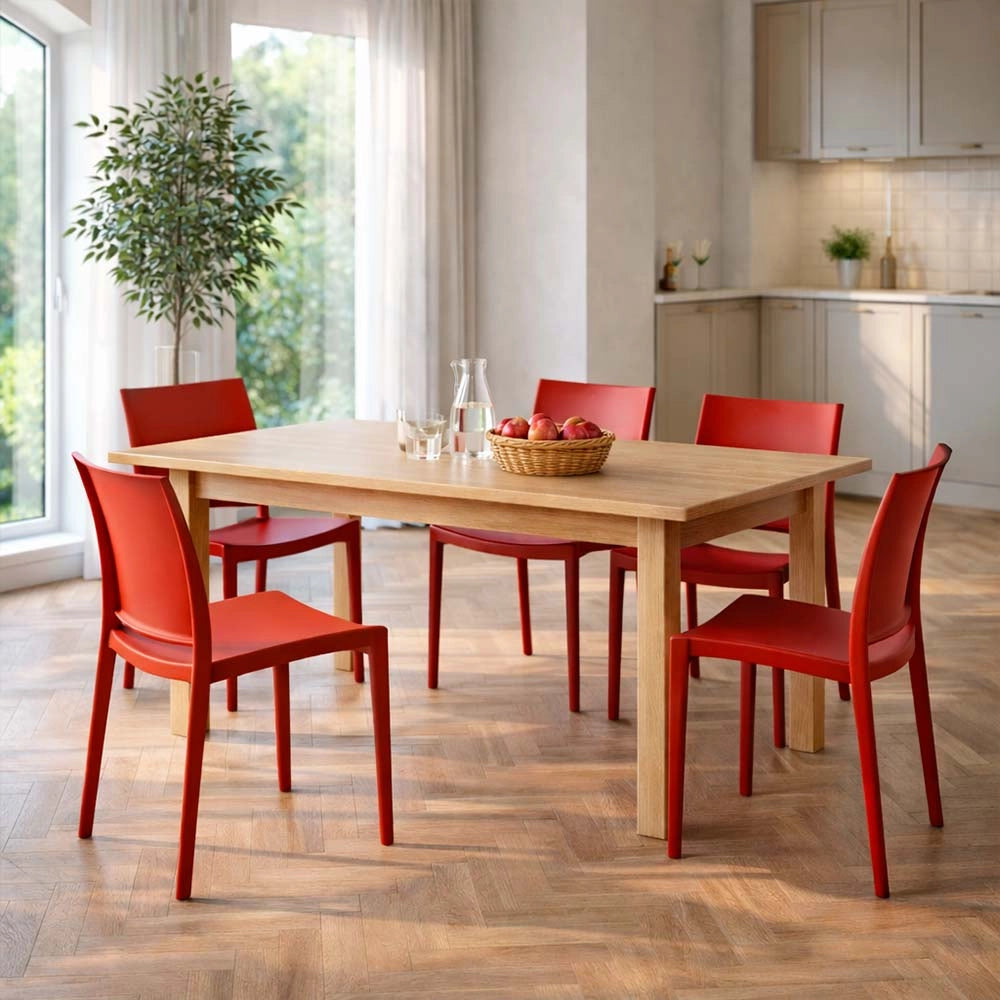 Sedia da sala da pranzo Altea in plastica colore rosso modello comfort