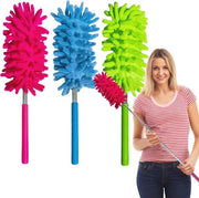 Set di Spazzole Microfibra Intrecciabili con Pennello Telescopico per Piscina - Set da 3 Spazzole per Polvere per la Mano
