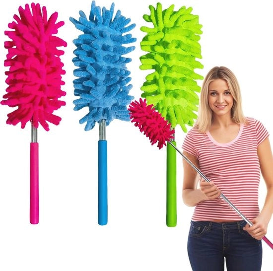 Set di Spazzole Microfibra Intrecciabili con Pennello Telescopico per Piscina - Set da 3 Spazzole per Polvere per la Mano