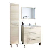Nomaglio, set Mobili Bagno Specchio Incluso, Marrone Rovere