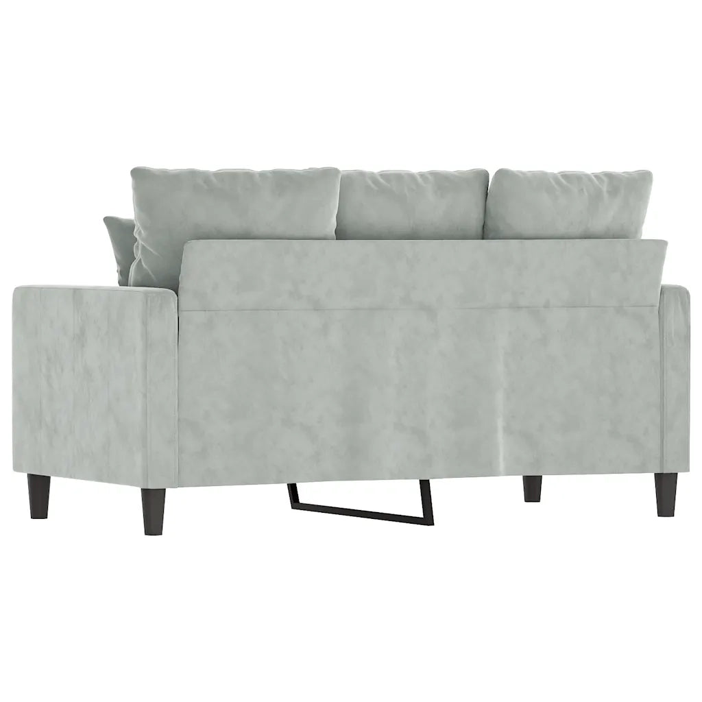 Divano | Divano da soggiorno | Sofa a 2 Posti Grigio Chiaro 120 cm in Velluto