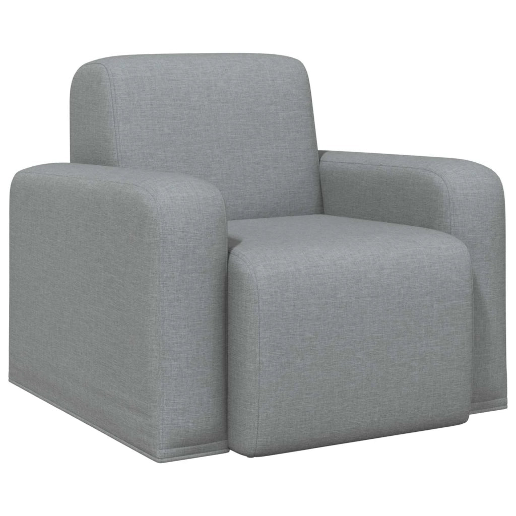 Poltrona-Divano Sedia-Poltroncina Grigio Chiaro Tessuto 713698