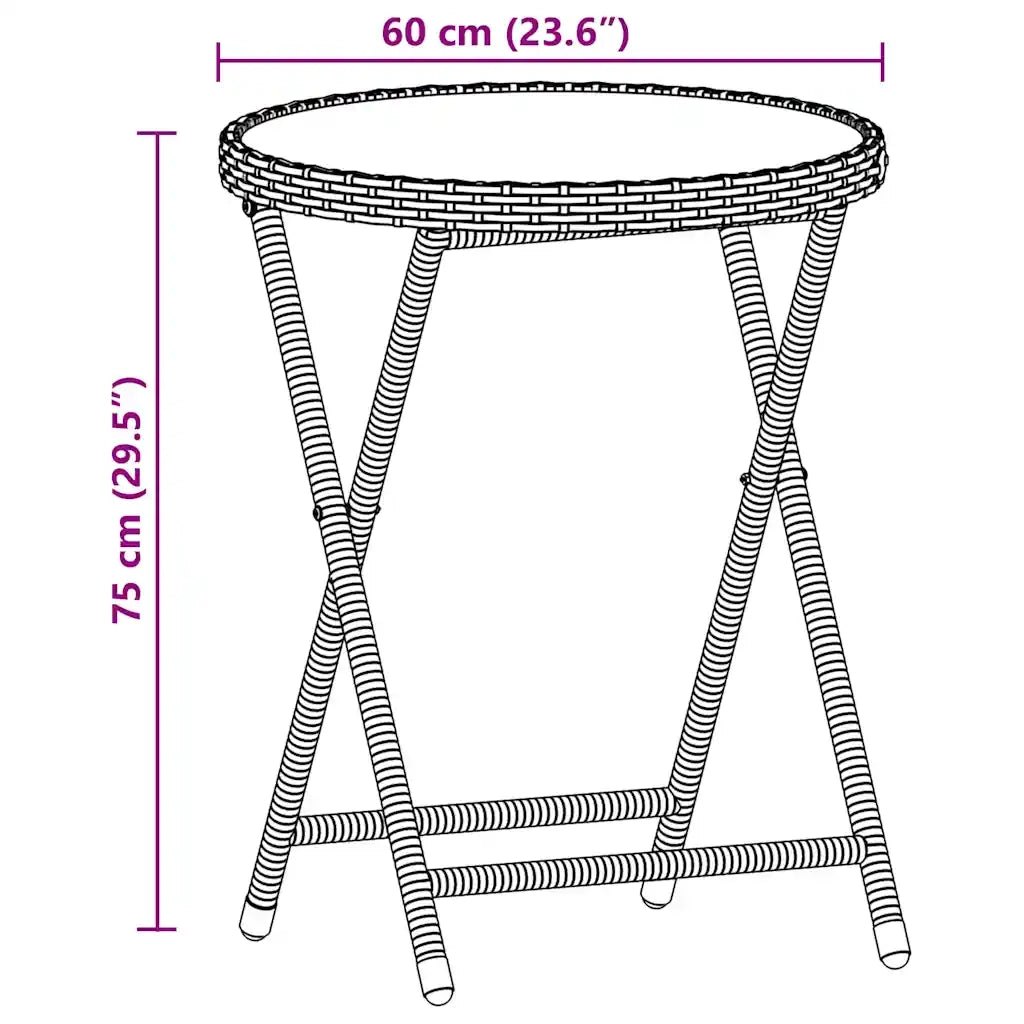Set da Bistr¨° 3 pz | Set Salotto da Giardino con Cuscini Nero Polyrattan e Vetro