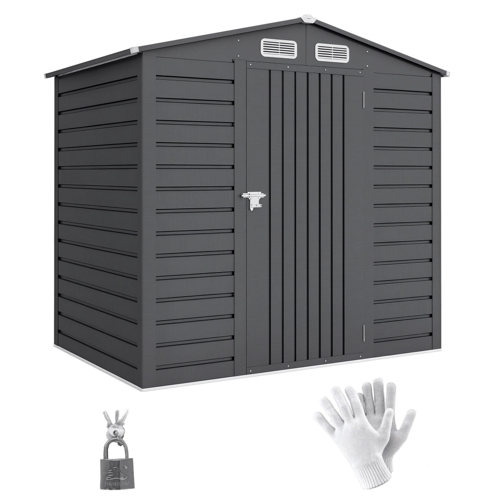 Casetta da Giardino ¨C zephmum ¨C Grigio Acciaio 190x131x188 cm