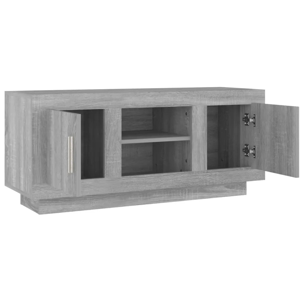Mobile TV Grigio Sonoma 102x35x45 cm in Legno Multistrato 817226