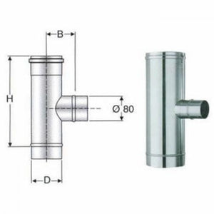 Inox mono parete aisi 316 raccor do a t 90 rid.a 80 d.100 b08xb5r