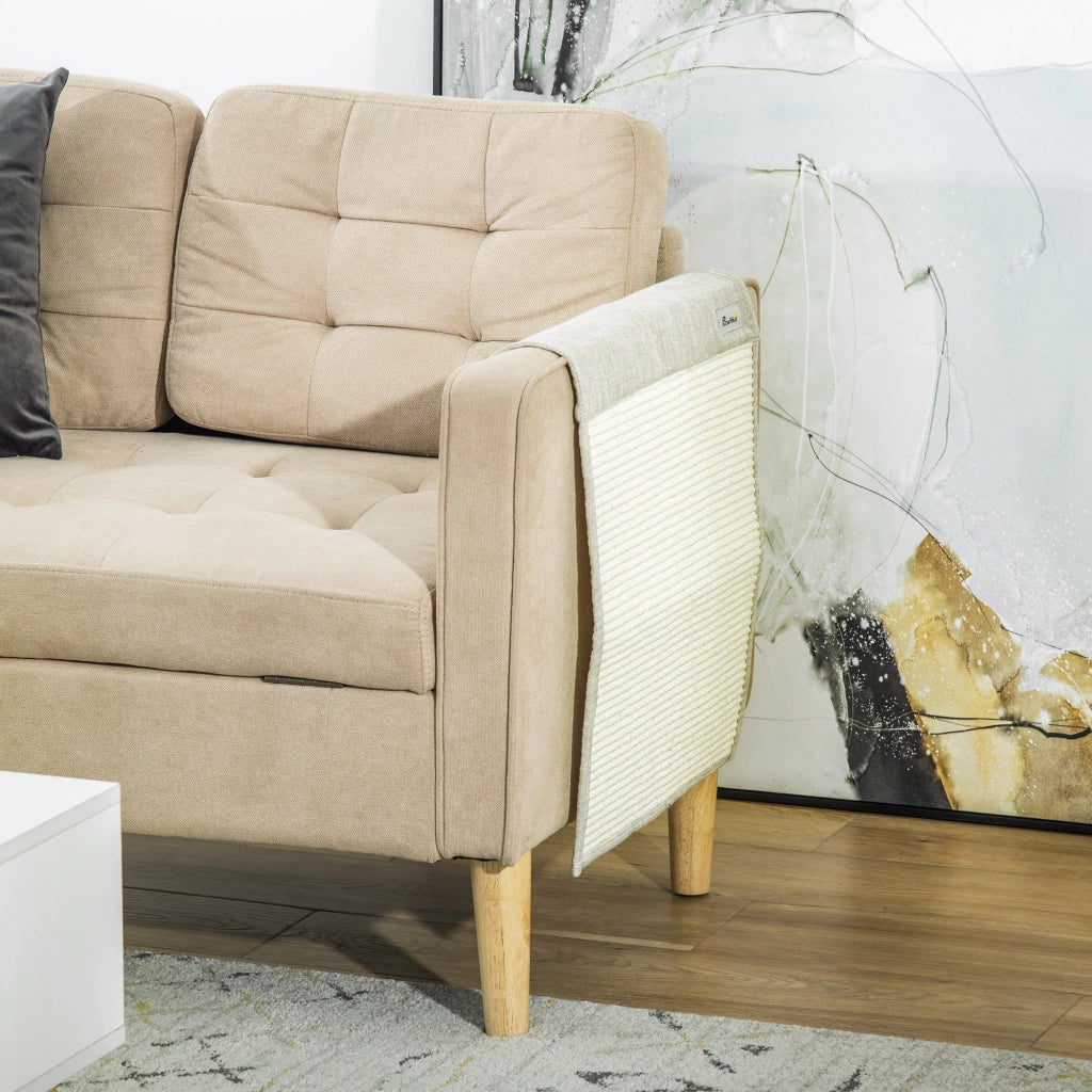 Tappeto graffiato per gatti ¨C zephmum ¨C Sisal beige e grigio 130x45 cm