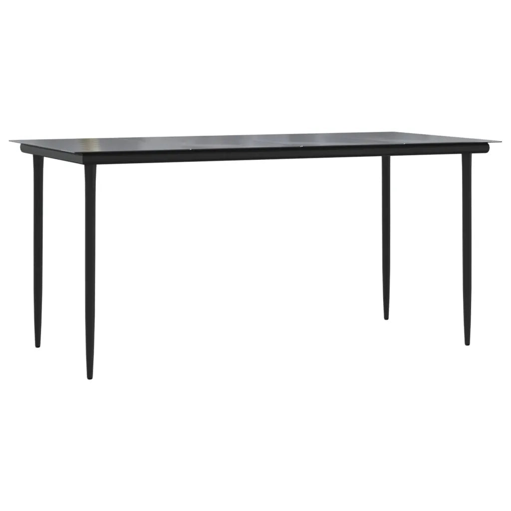 Set da Pranzo da Giardino 5 pz Nero con Cuscini in Polyrattan 3156778