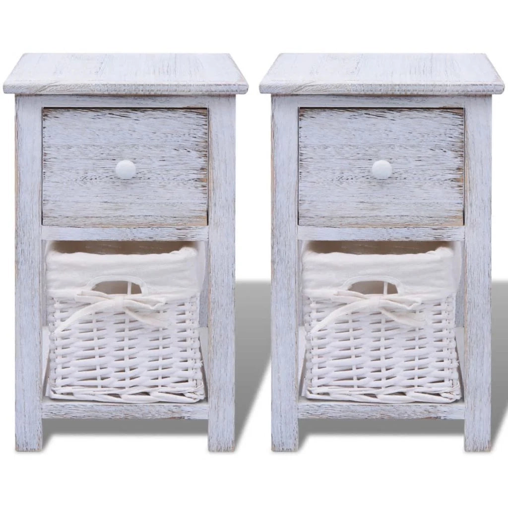 Comodino comodino cassettiera mobili per camera da letto 2 pezzi legno bianco 1402108