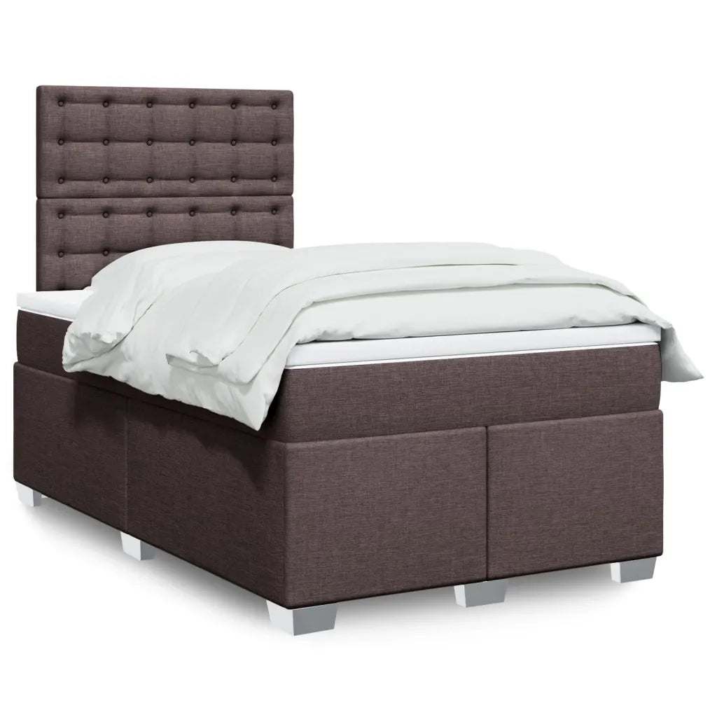 vidaXL Giroletto a Molle con Materasso Marrone Scuro 120x200cm Tessuto
