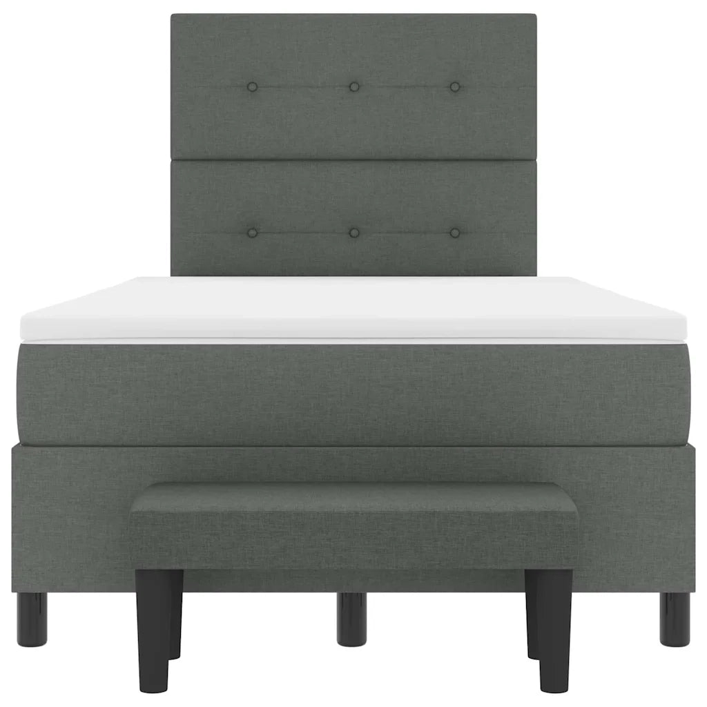 Letto a molle con materasso Grigio scuro 120 x 200 cm Tessuto 3344059