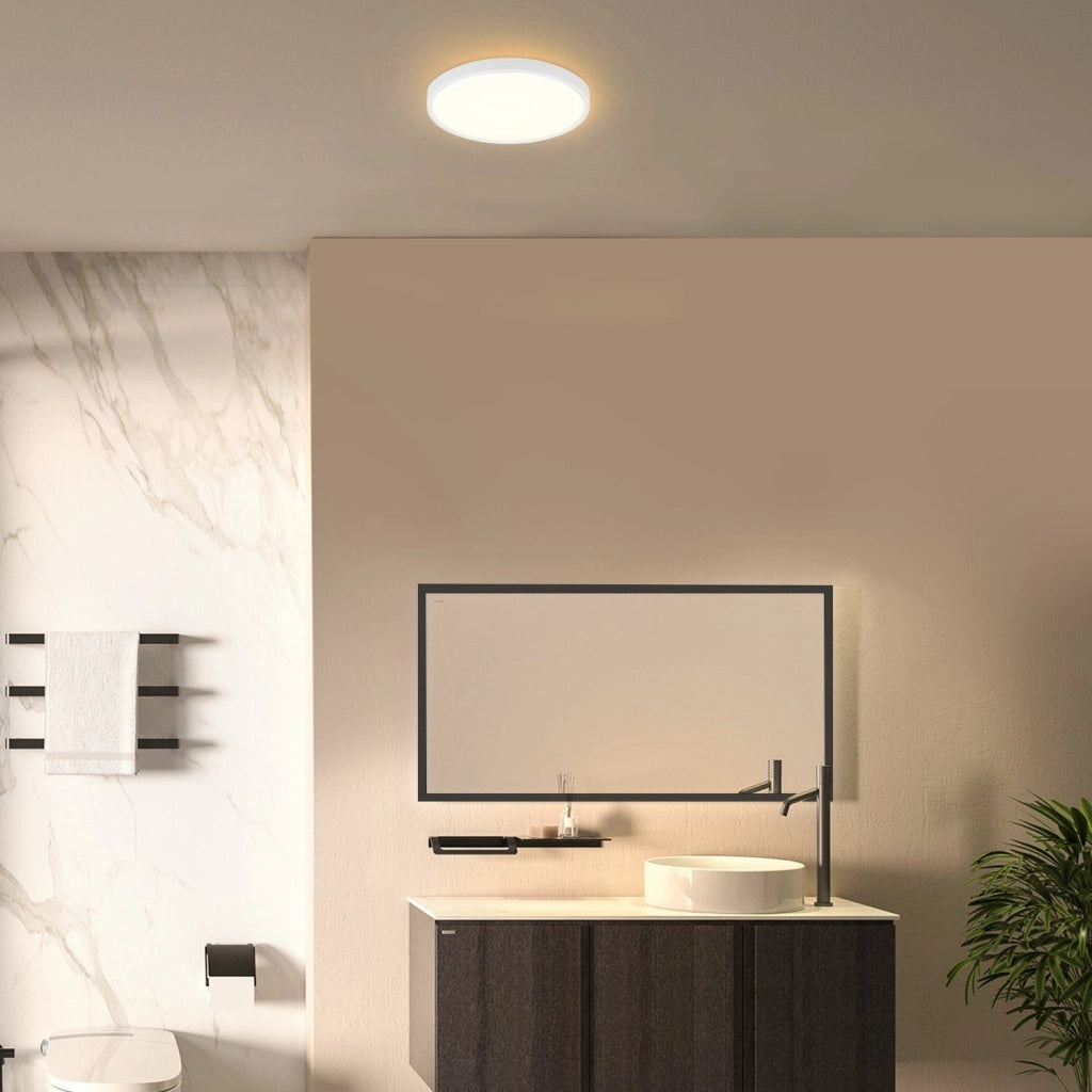 ZMH Lampada da soffitto plafoniera LED moderna bianca 22 cm 15W illuminazione economica per interni