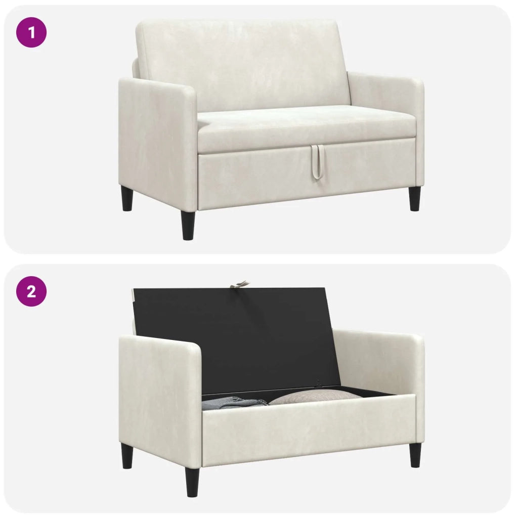 Divano con Storage Crema 122 x 78 x 87 cm Poliestere 42036913