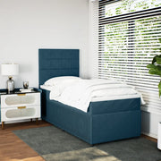 vidaXL Giroletto a Molle con Materasso Blu 90x190 cm in Velluto
