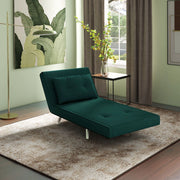 Poltrona letto 3-in-1 in velluto verde scuro