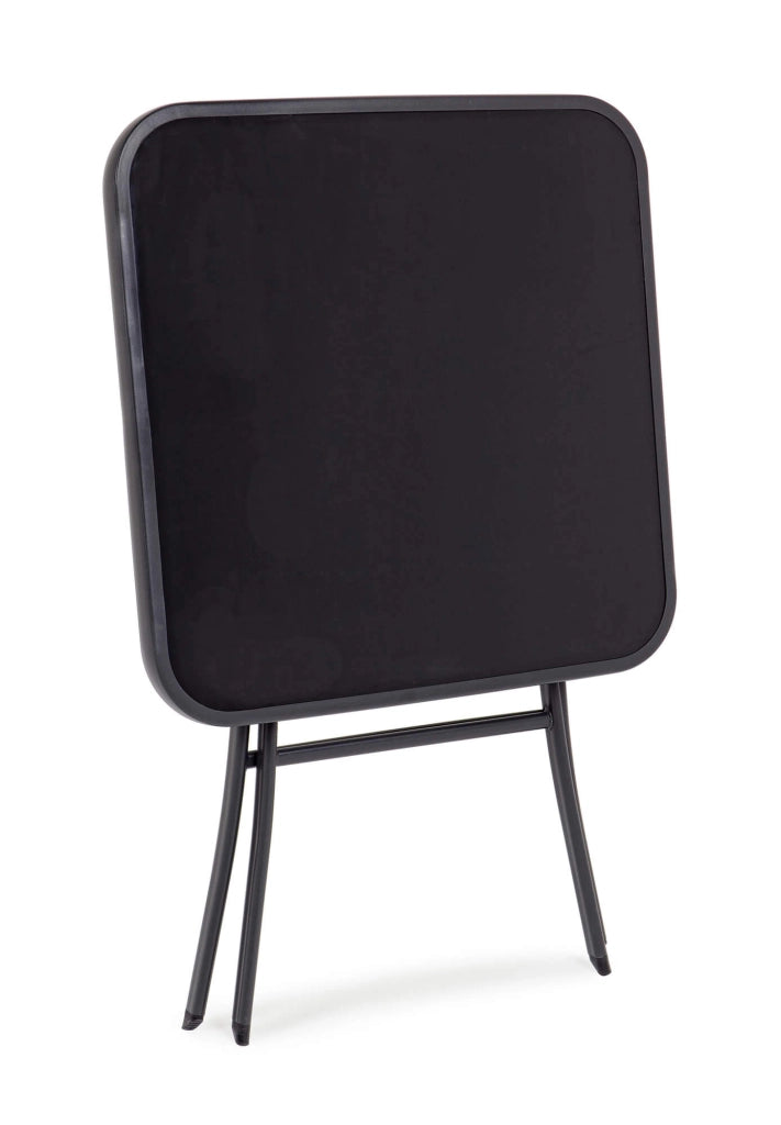 Tavolino da Giardino Pieghevole 60x60x70 cm in Acciaio Nero