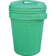 BIDONE IMMONDIZIA + COPERCHIO A VITE  VERDE LT 70 CM 45 H.CM 62