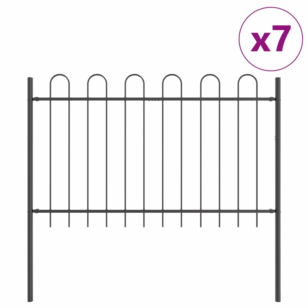 Recinzione per Giardino BOXTEL 7 pz 11,9 x 1 m Grigio 3334135
