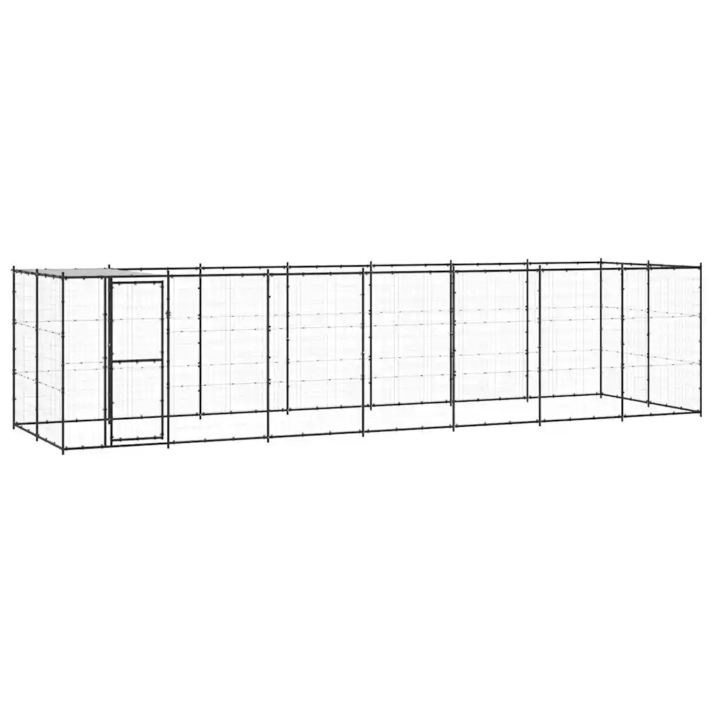 Gabbia per Cani da Esterno in Acciaio con Tetto 16,94 mÂ² cod mxl 55244
