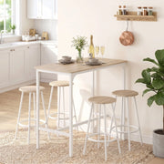 TAVOLO ALTO Set da 5 pezzi 110x50 cm Effetto rovere