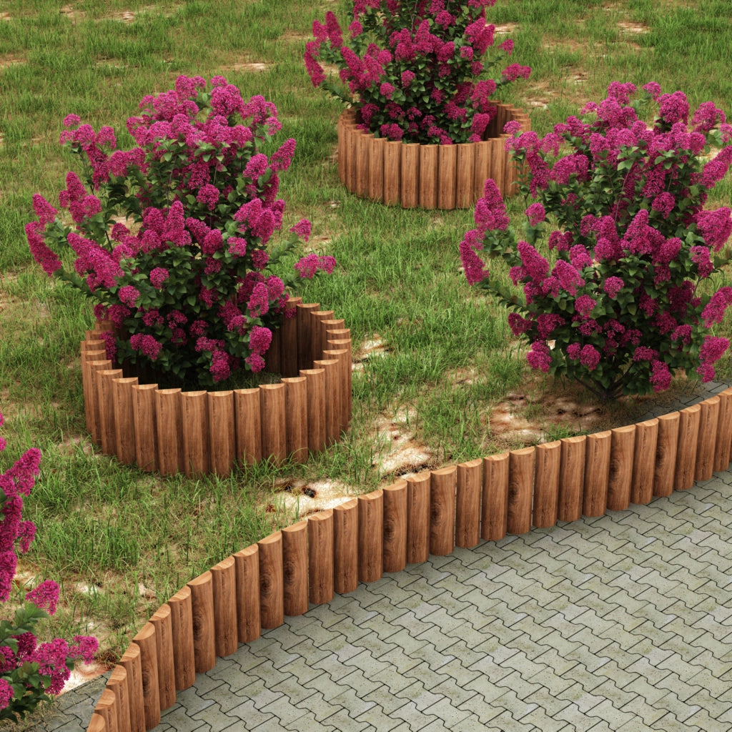 Bordatura 'Flieden' da Giardino Bordura a Rotolo 150 cm Bordo per Aiuola Bordo Prato Bordura in Legno di Pino Tonalità