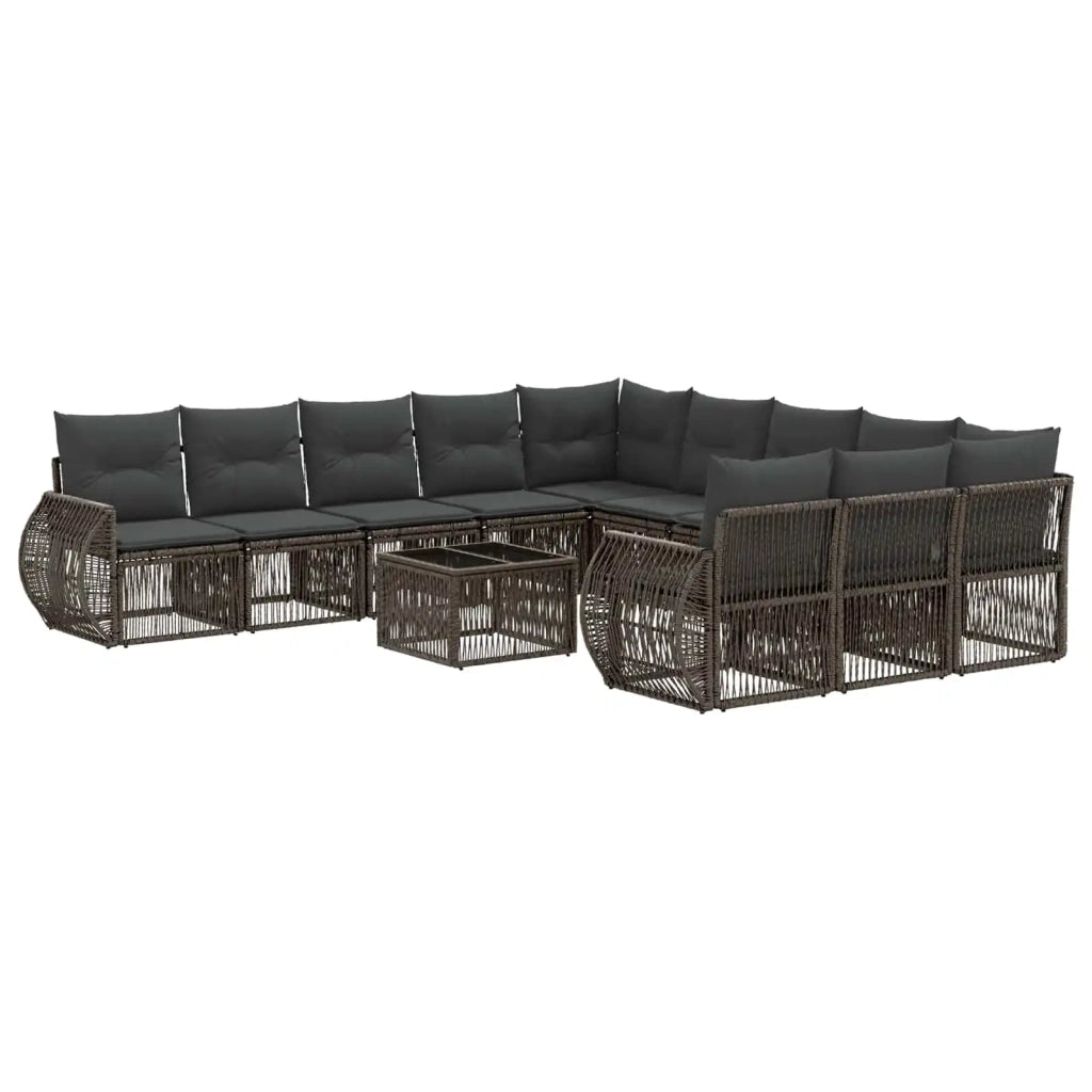 Set Divano da Giardino 12 pcs Grigio e Grigio Scuro polyrattan 3435560