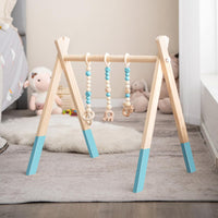 Palestrina per Bambini, Palestrina con Giocattoli per Dentizione Sviluppo Cerebrale Stimolazione Sensoriale, Pieghevole, in Legno, per Bambini 3+ Mesi (Verde)