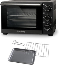 Innoliving Forno Elettrico 15 Litri INN-797, Potenza 1200W, Timer 60 Minuti, Temperatura Regolabile fino a 230°C, Cottura Ventilata, Compatto e Versatile, Perfetto per Casa e Ufficio